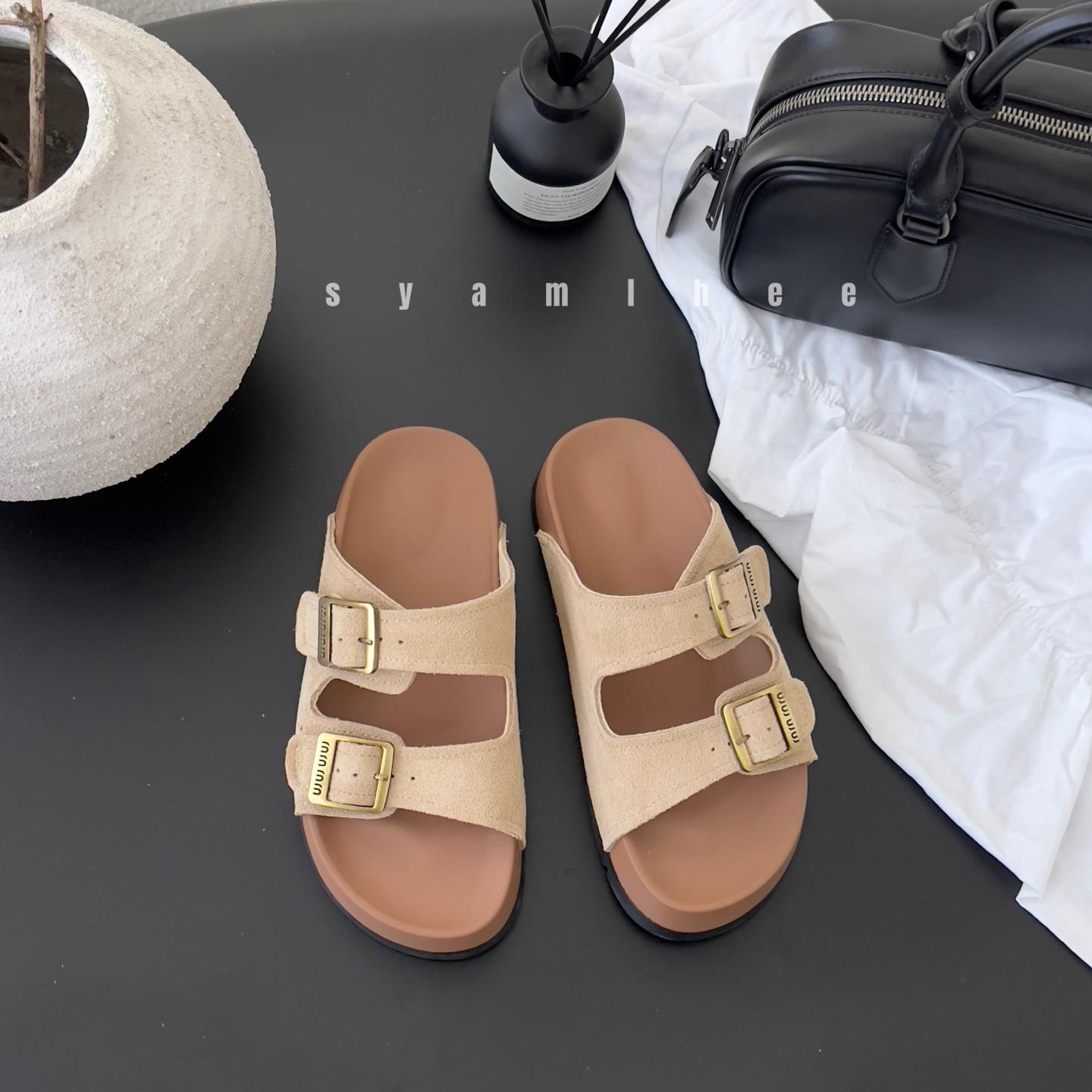 

Cool slippers women s summer outer wear new thick bottom heightening casual beach soft bottom with skirt one-word drag 35 абрикосовый