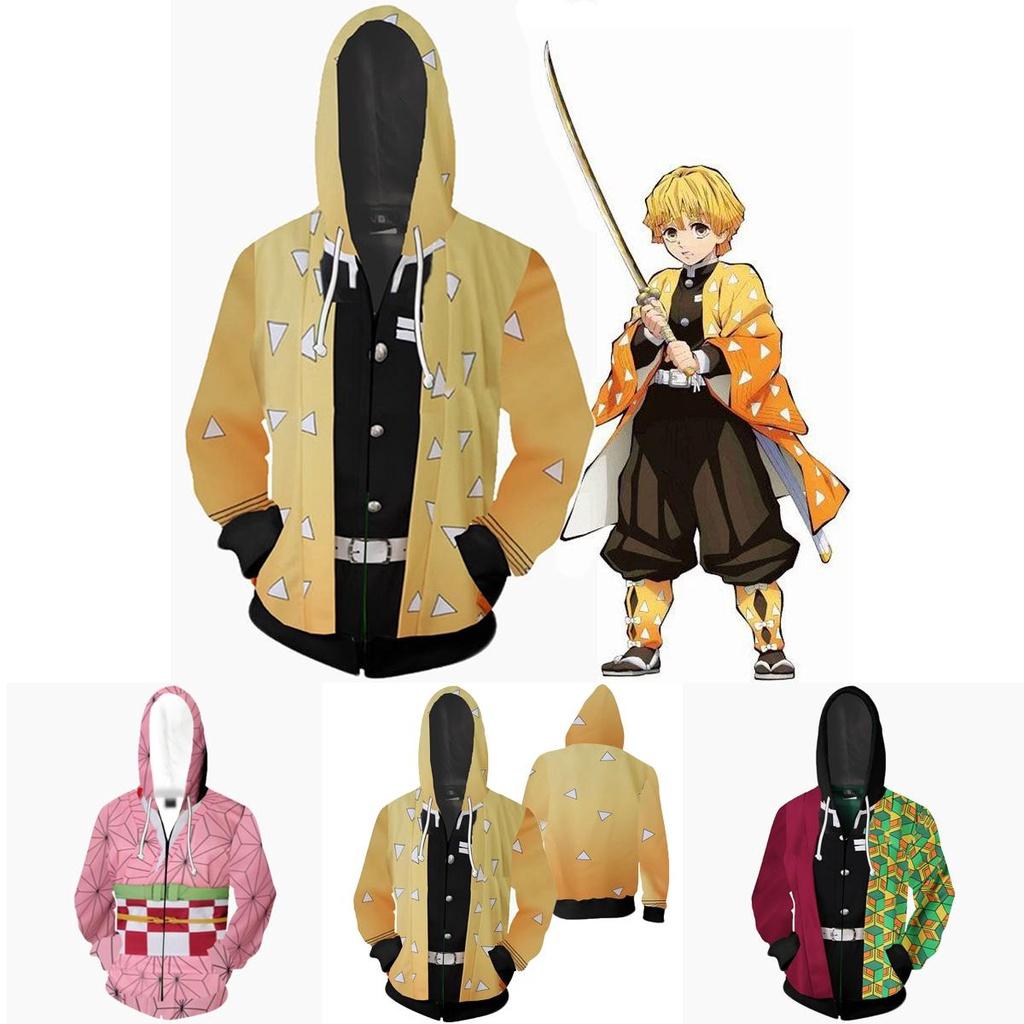 Demon Slayer Kimetsu No Yaiba Vibrant Soft Zipper Up Hoodie For Comfort