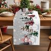 Christmas Snowman Linen Table Runner Party Decor Winter Xmas Tree Snowflakes Kitchen Dining Table Runners Christmas Decorations