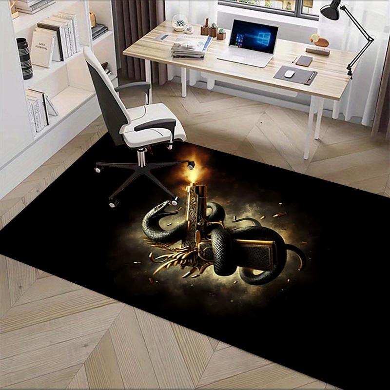 Snake and Gun Chair Mat: Office Carpet, Oversized Rug for Home Decor, Sofa Mat, Desk Pad Gift Suitable for Bedroom, Living Room, Any Room