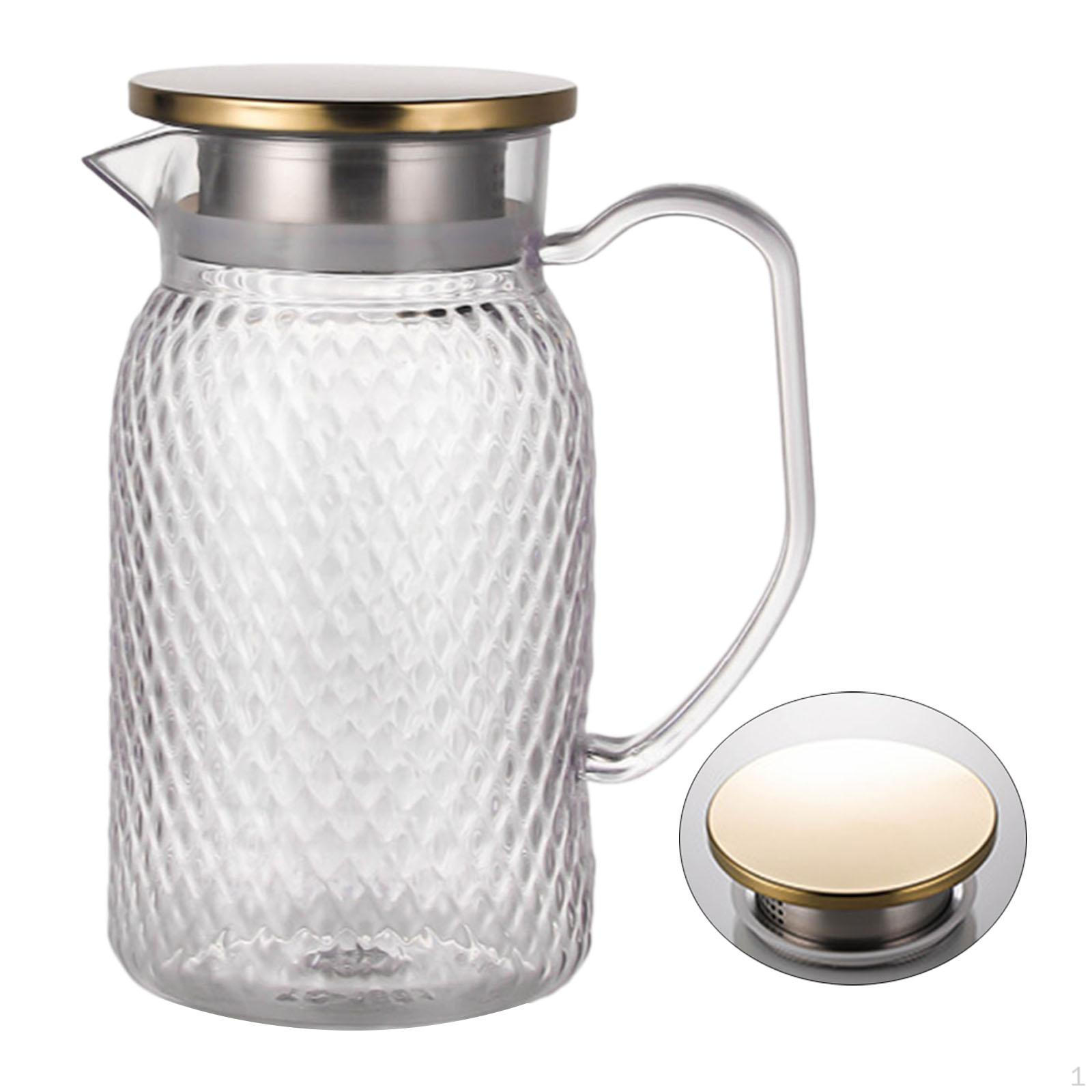 

Кувшин для напитков, холодный графин с ручкой, прозрачное кафе для послеобеденного чая steel lid gold