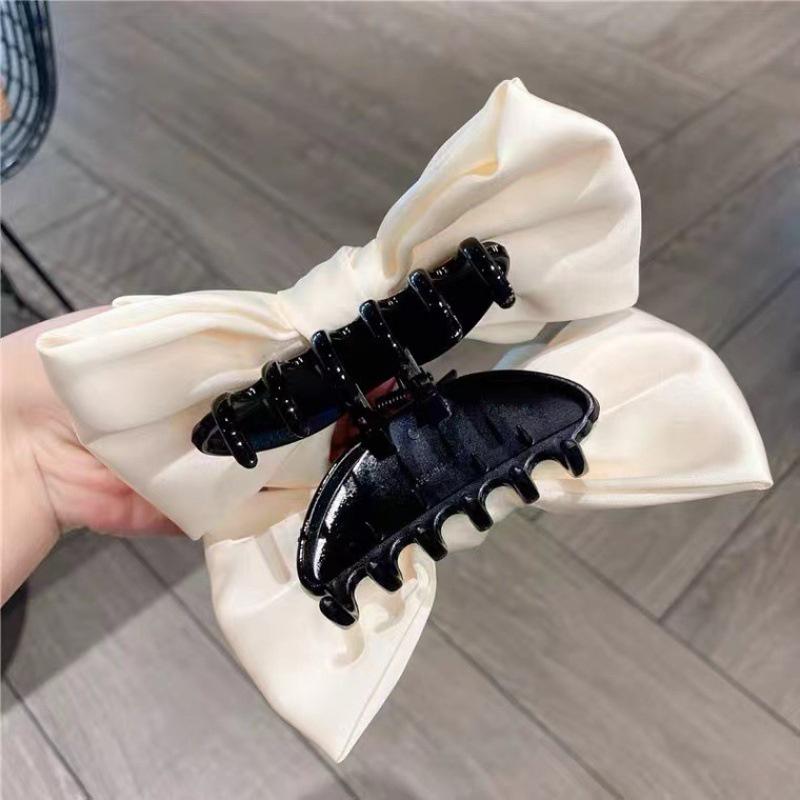 Korea large size bow hair clip elegant temperament simple style exquisite girl  claw clip fashion hair accessories