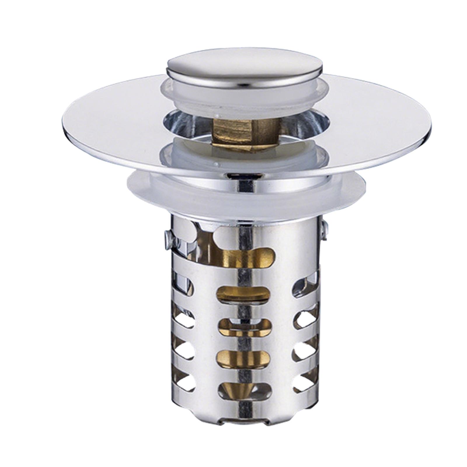 

Upgraded 4-in-1 Bathroom Sink Strainer, Universal Up Sink Stopper With 2-Layer Detachable Hair Catcher Filter Basket, Fit 1.1-2.36 US Basin, Anti-Cl One Size