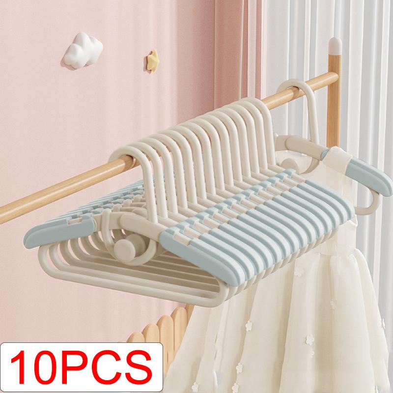 10PCS Children's Clothes Rack Non-slip Non-trace Clothes Support Home Telescopic Storage Drying Rack Baby Clothes Hanger