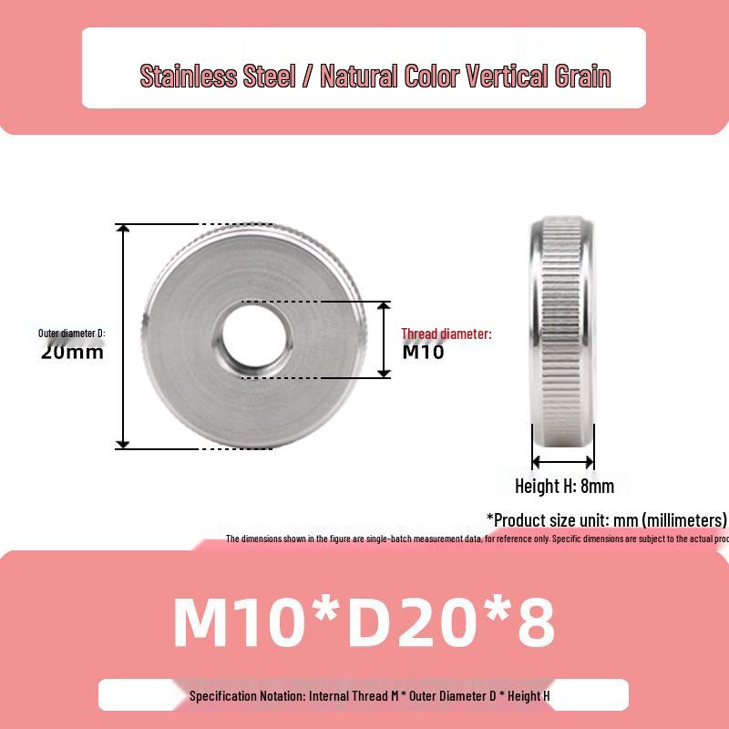 Stainless Steel M3/M6/M10 High-Strength Knurled Nut
