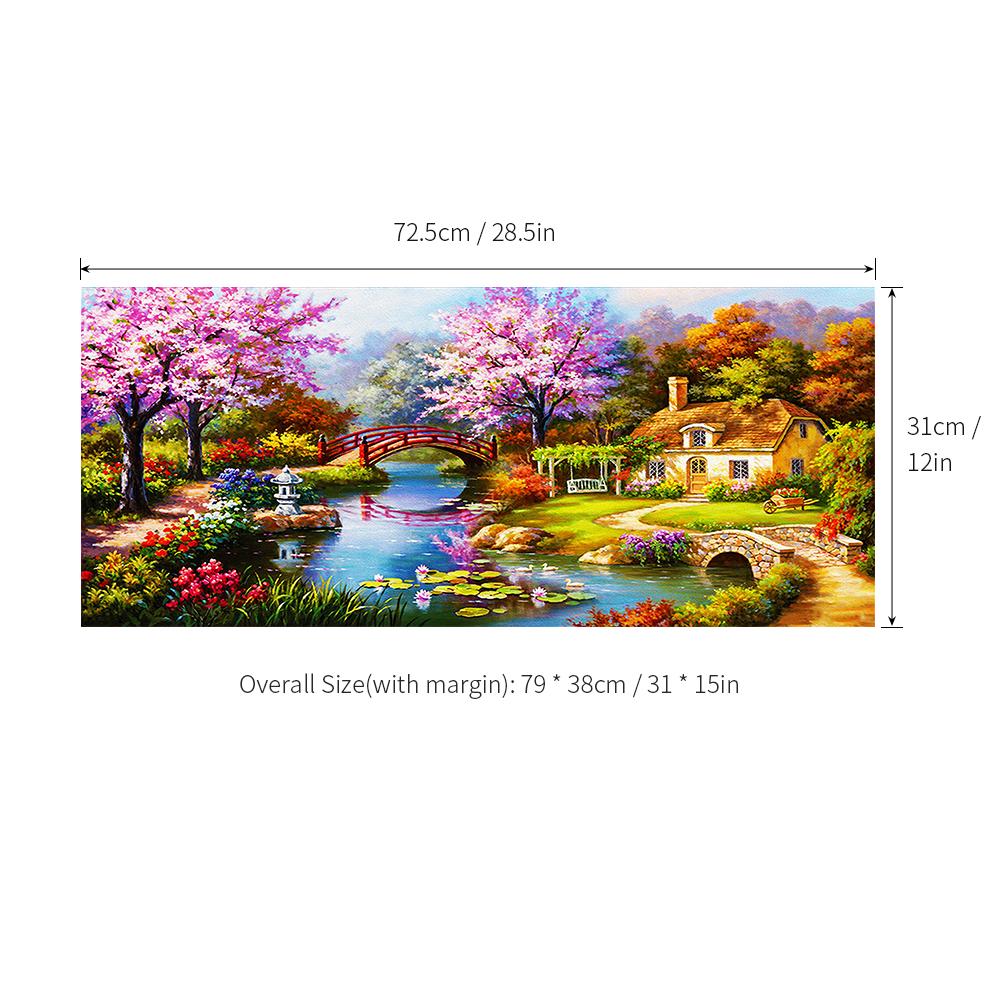 NAIYUE 31 * 15 Inches / 79 * 38cm DIY 5D Diamond Painting Kit Scenery Pattern Rhinestone Mosaic Embroidery Cross Stitch Craft Home Wall Decor