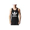 Adidas Originals Trefoil Letter Print Pattern Round Neck Fitted Sleeveless Vest Men Tops Black BK7104