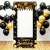 1pc Black Golden Happy Birthday Photo Booth Prop for 30/40/50/60th Milestone Celebrations Birthday Party Decoration Backdrop