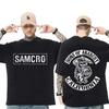 Sons of Anarchy SAMCRO Double Sided Print T Shirts Streetwear Men Womnen Harajuku Brand Design Tees Tops New Summer Loose Tshirt