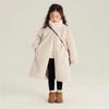 Girls Faux Fur Long Coat Stand Collar Plush Fleece Warm Thick Winter Kids Outerwear Full‑Zip Mid‑Length Fuzzy Overcoat For Little Girl