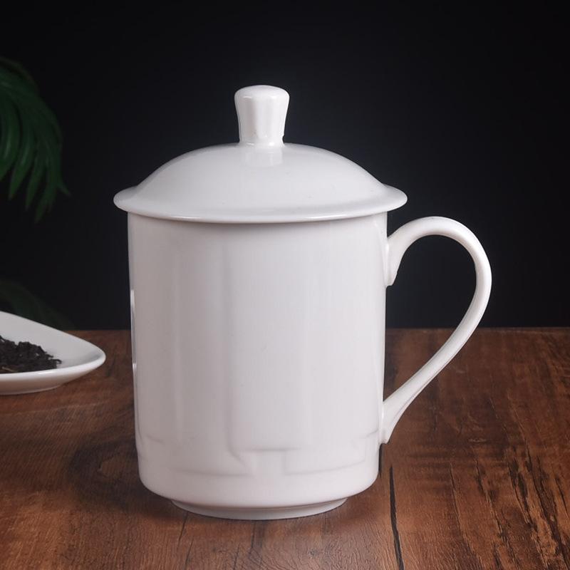 Цзиндэчжэньский костяной фарфор чайная чашка с крышкой чашка для воды большой емкости бытовая керамическая чашка чашка для конференций офисная чайная чашка надпись 500ml