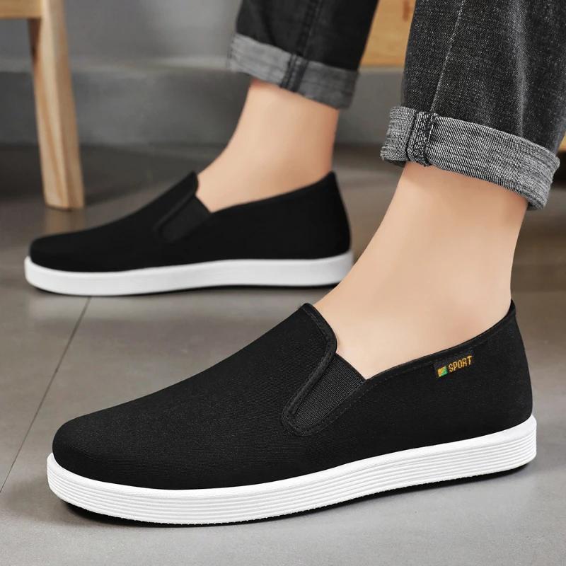 Fashion Old Beijing Cloth Shoes 2024 Autumn New Men's Shoes Breathable and Lightweight Solid Color Cloth Shoes Anti Slip Casual Shoes