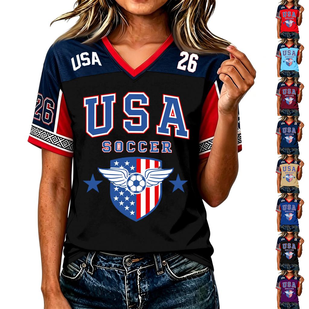 Women's Fashion Casual Letter Print Short Sleeve T-Shirt Top for Everyday Wear
