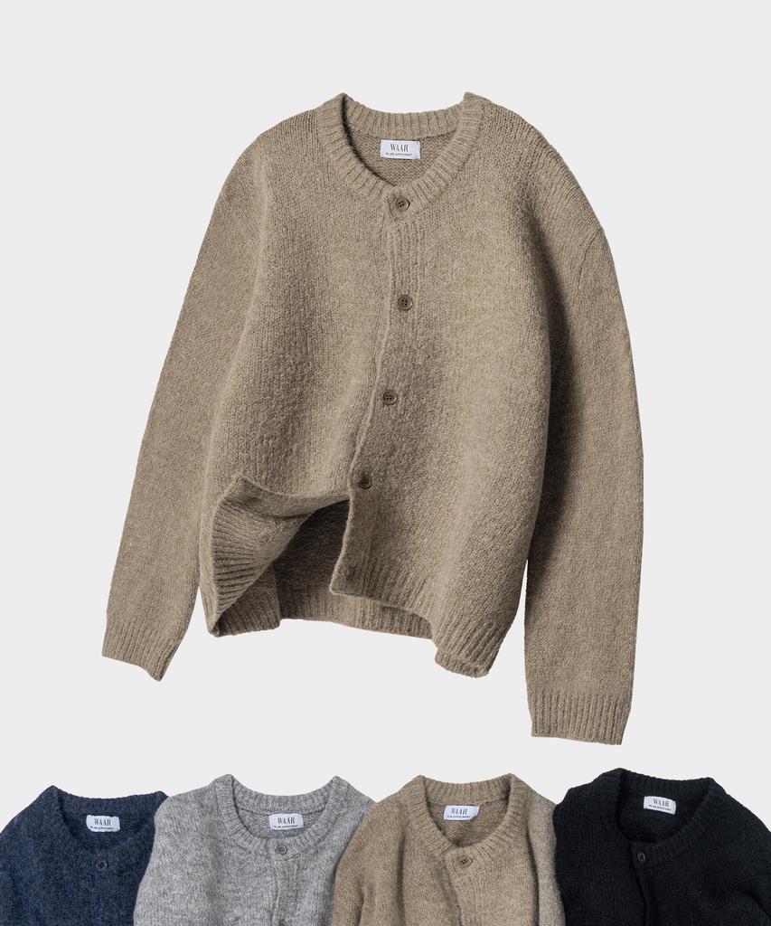 Waar M1075 Soft Round Neck Cardigan (4 Colors)