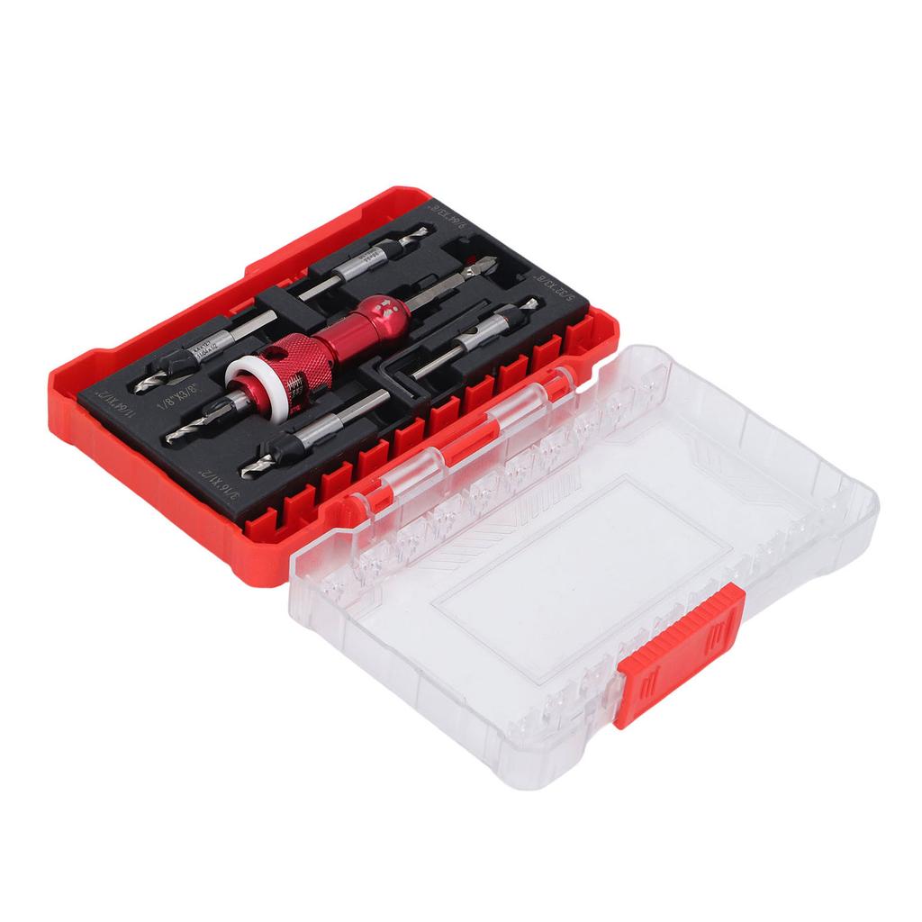 Countersink Drill Bit Set with Adjustable Depth Stop Counter Sink Drill Bits Tool Kit for