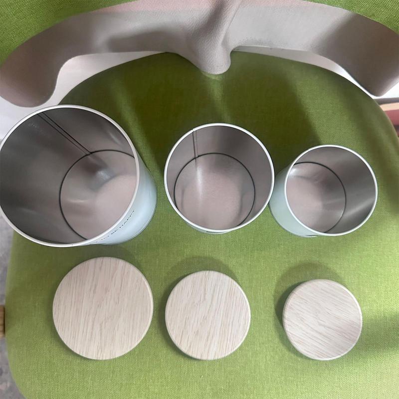 Storage Jars 3X Tinplate Sugar Jars Creative White With Lids Kitchen Counter Storage Set Home Food Organization Container For