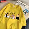 Fashion Women T-Shirts Japanese Cute Cat Sushi Printing Short Sleeve Oversize O-Neck Soft Summer Clothes