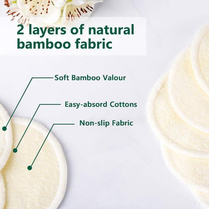 Reusable Makeup Remover Pads - ANDERK - 32 Pieces - Organic Bamboo - Organic Cotton - Washable