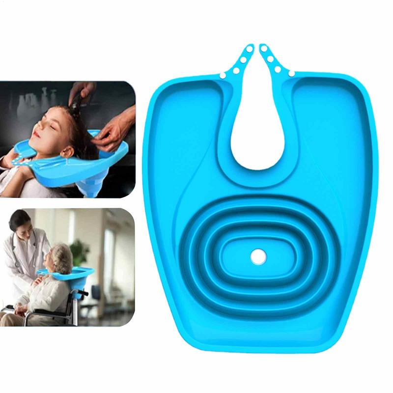 Elderly Disabled Pregnant Children Portable Hair Washing Tray Kit Inflatable Shampoo Basin Bowl for Bedside and in Bed