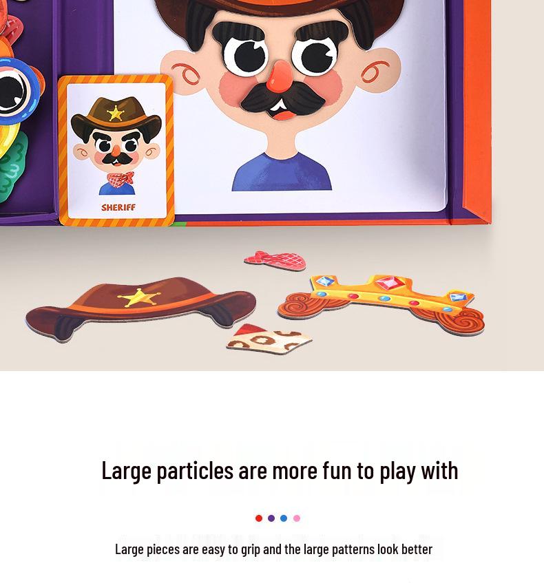 DIY Magnetic Dress-Up Toy: Character Face and Outfit Puzzle for Kids Ages 3-6
