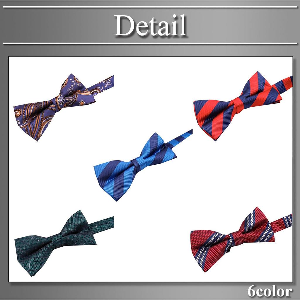 [Buzz Selection] Bow Tie, Striped, Business, Formal, Dress, Stylish, Men's NT017 (Green)