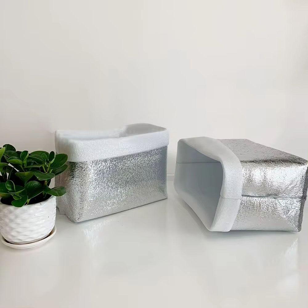 50Pcs/Pack Ice Cold Warm Aluminum Foil Bag Food Thermal Drink Storage Insulation Bag Delivery Carrier with Closure Cooler Bag