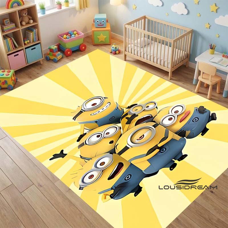 "I LoveM- Minions" Cartoon-Print Rug — Non-Slip Kitchen Mat, Outdoor Carpet, Home & Bedroom Decor, Yoga Mat, Birthday Gift.