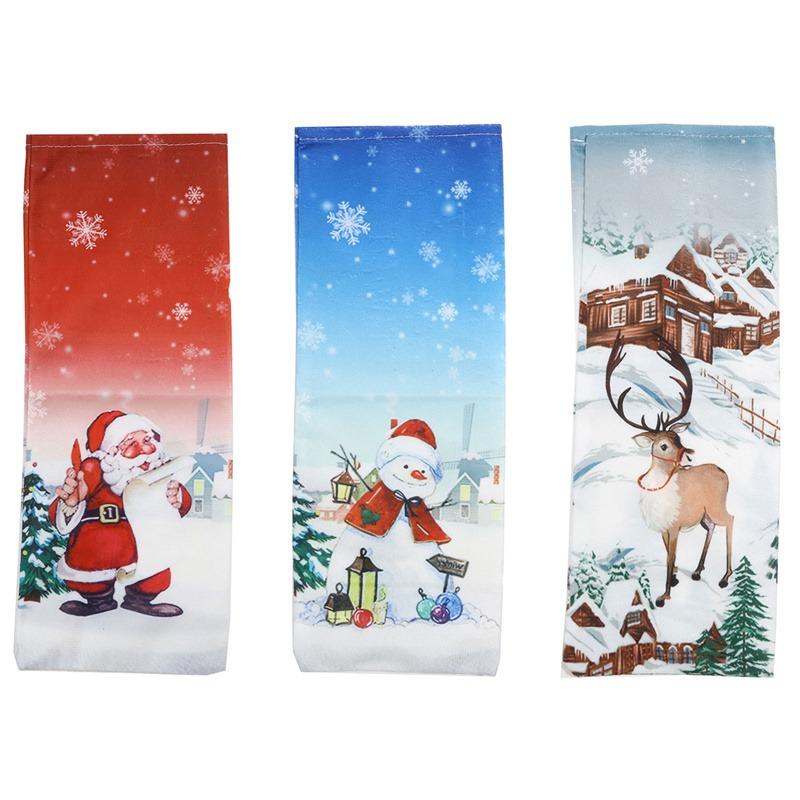New Year Christmas Wine Bottle Dust Cover Bag Santa Claus Noel Dinner Table Decor Christmas Decorations for Home