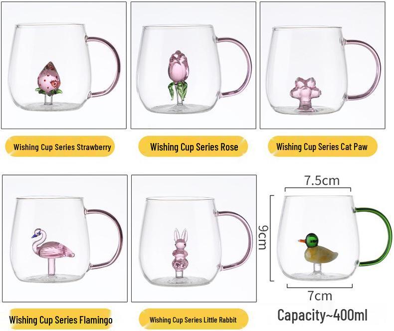 Heat-Resistant Borosilicate Glass Cartoon Animal Cup - Perfect for Juice, Household Use, or Holiday Gifts