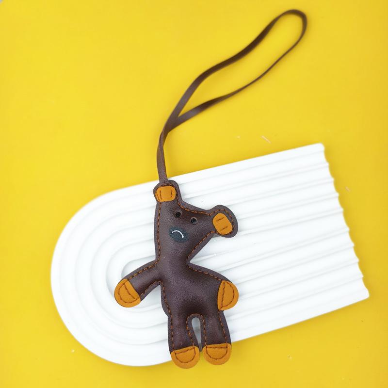 Spot Bean Bear Bag Pendant Leather Car Keychain Lanyard Bear Clothing Accessories