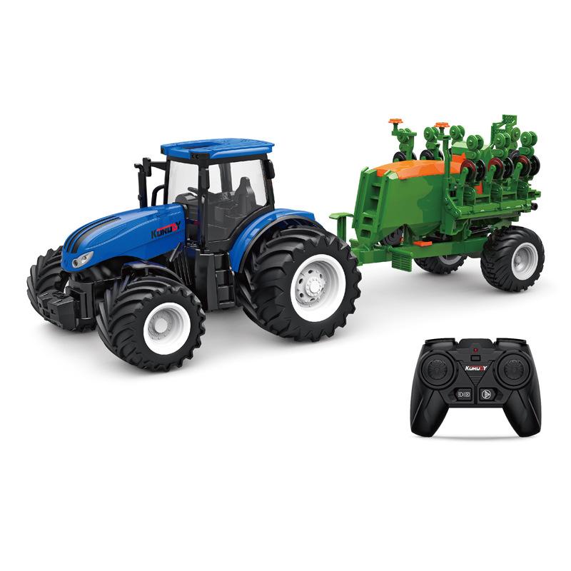 Alloy Remote Control Farmer Tractor Simulation Engineering Vehicle Electric Toy Farm Transport Vehicle 2.4G Remote Contro Vehicl