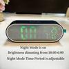 Wiederaufladbarer digitaler Wecker, Temperatur, Datum, Woche, 2 Alarme, Nachtmodus, Schlummerfunktion, 12/24 Stunden, Anti-Störung, Sprachsteuerung, LED-Spiegeluhr