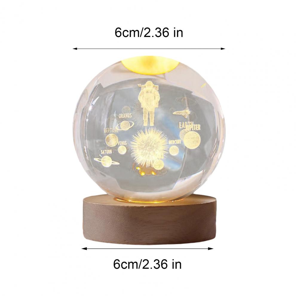 Crystal Ball Night Lights Glowing Planet Astronaut Moon Atmosphere Lamp Tabletop Decorations Kid Gifts home decor
