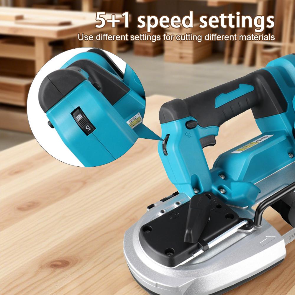 21V Brushless Wireless Band Saw Handheld Portable Electric Saw Lithium-ion Cordless Band Saw for Cuts Metal Wood