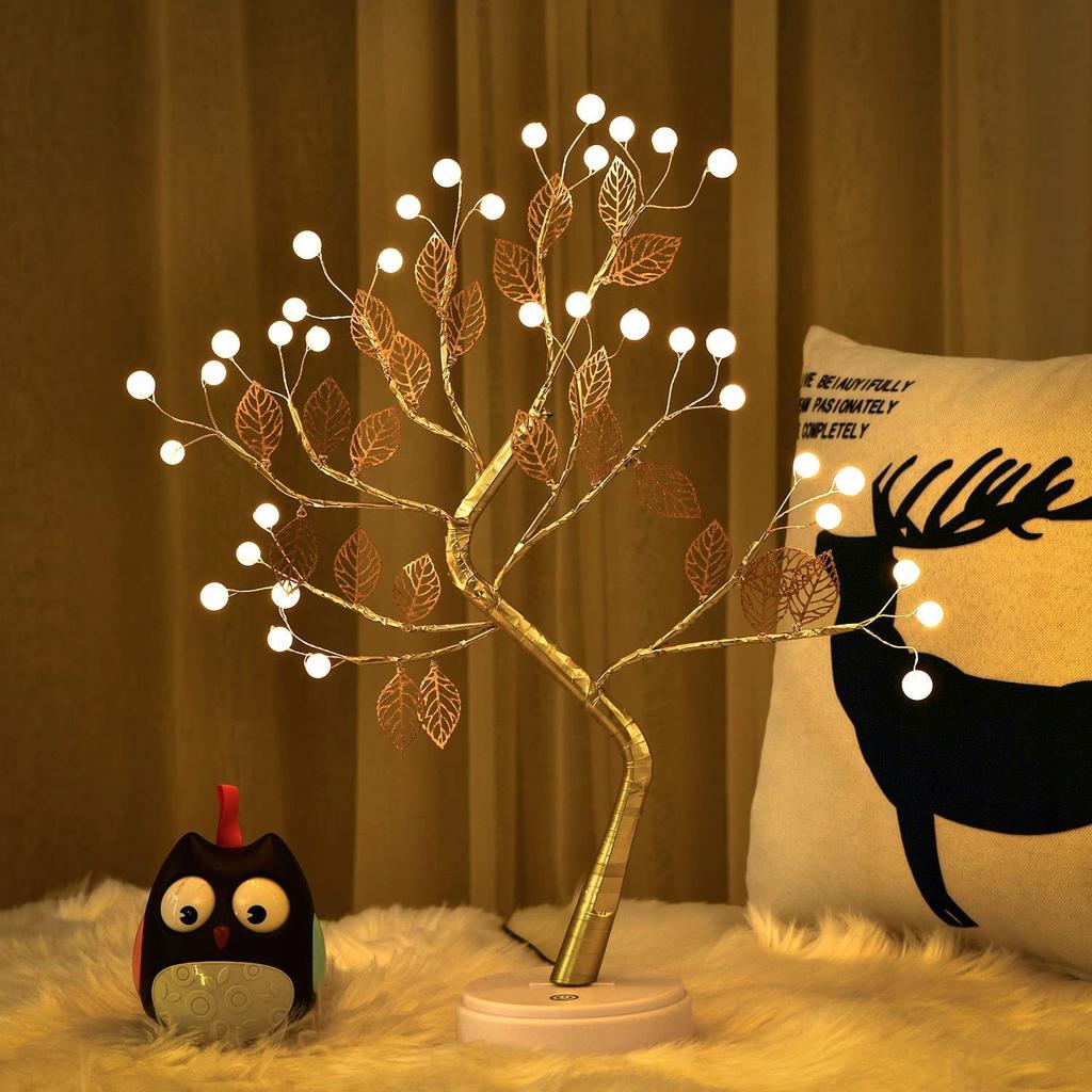 Led Tree Decorative Christmas Happiness Lights Beautiful Decoration Gold