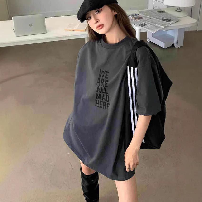 Plus Size Korean Style Loose Fit Summer T-Shirt for Women
