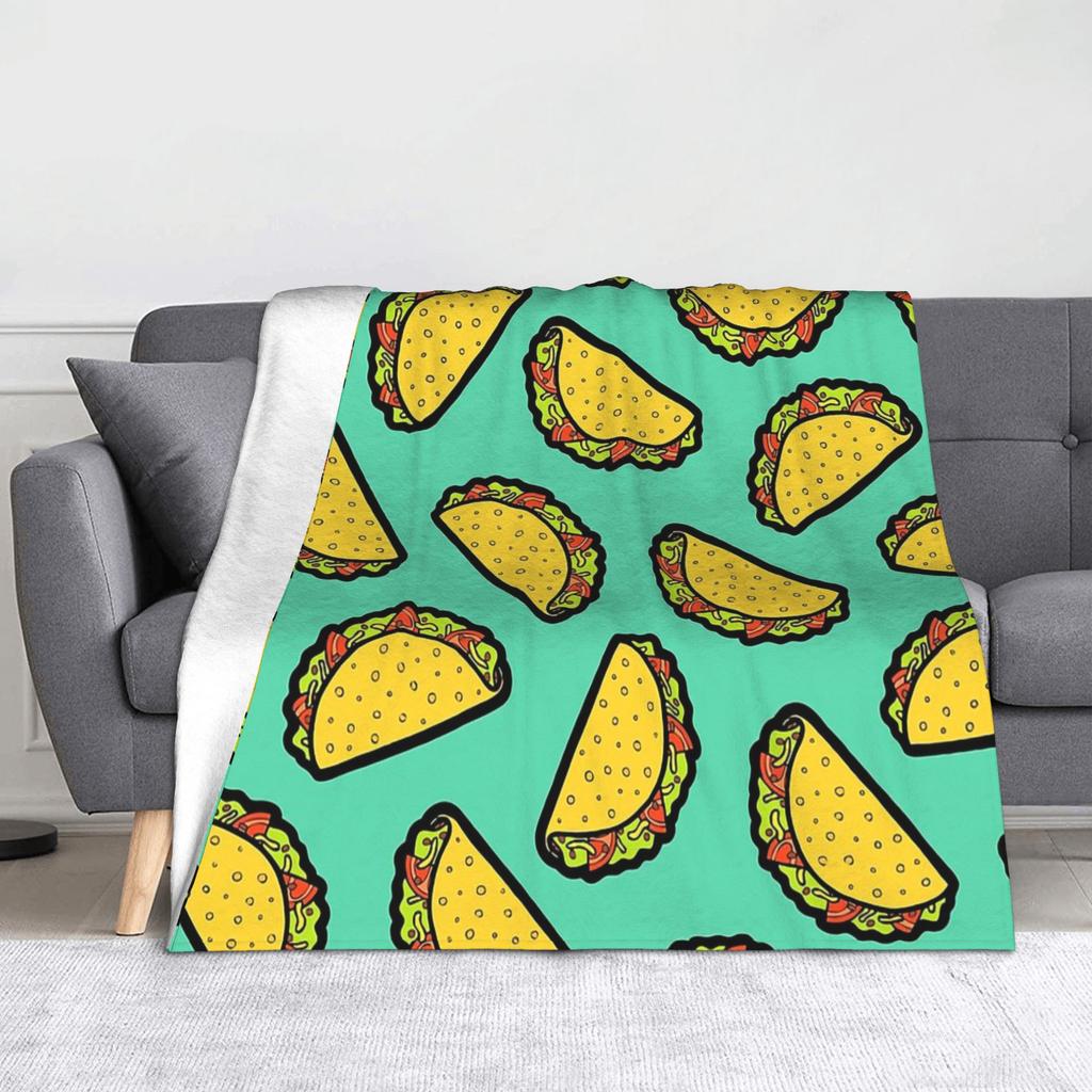 Pepperoni Pizza Pattern Flannel Blanket Tortilla Food Awesome Throw Blankets for Home 125*100cm Bedspread