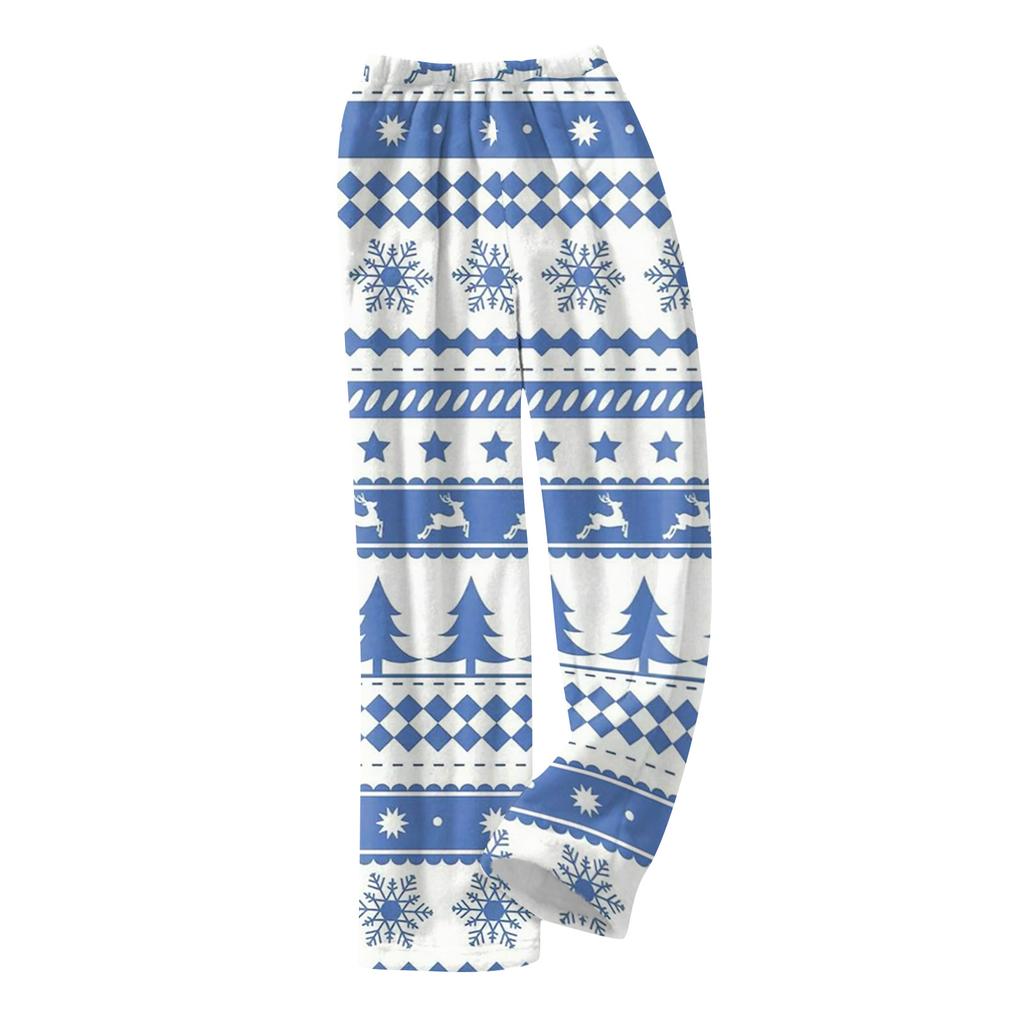 Women  Winter Plaid Pants Full Length Long Trousers Sports Pants