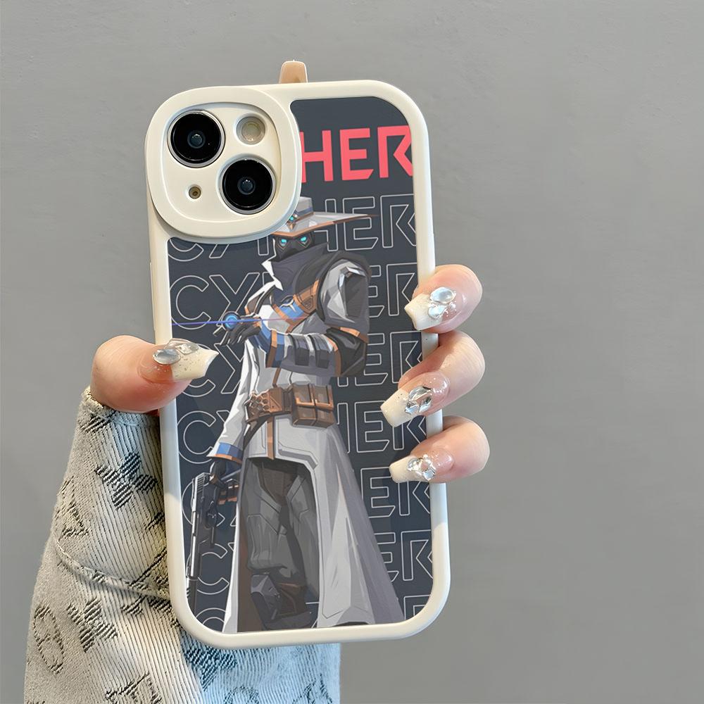 

Shooting Game Valorant Phone Case New 2025 Lambskin Silicone For IPhone 16 15 14 11 12 13 Pro Max Mini X XR XS 8 Plus Funda Anti iPhone16pro