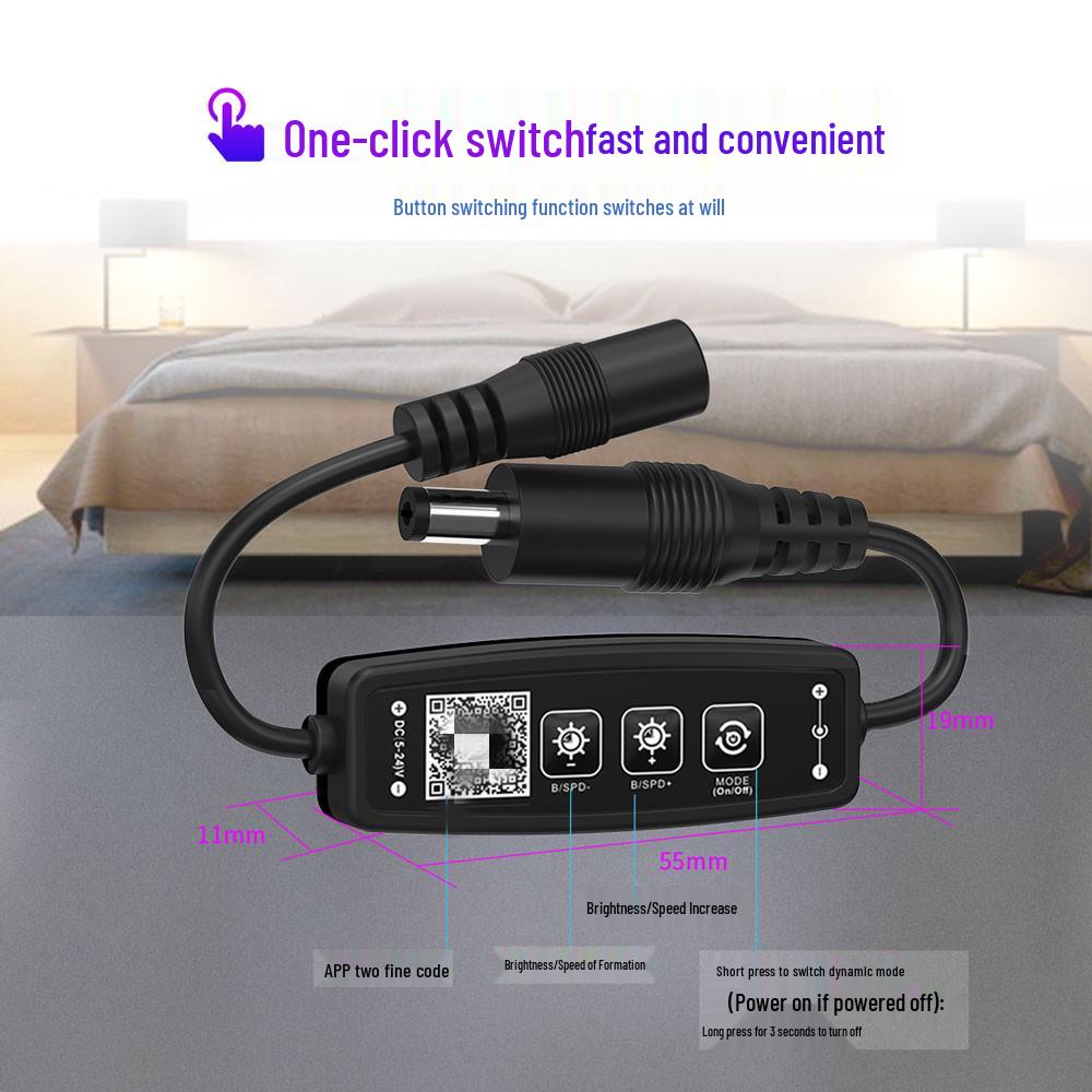 Bluetooth Remote Control for DC5-24V Smart LED Single Color Light Strip