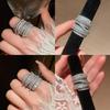 Geometric Zircon Wrap Ring For Women With Silver Finish In Fashion Casual Style