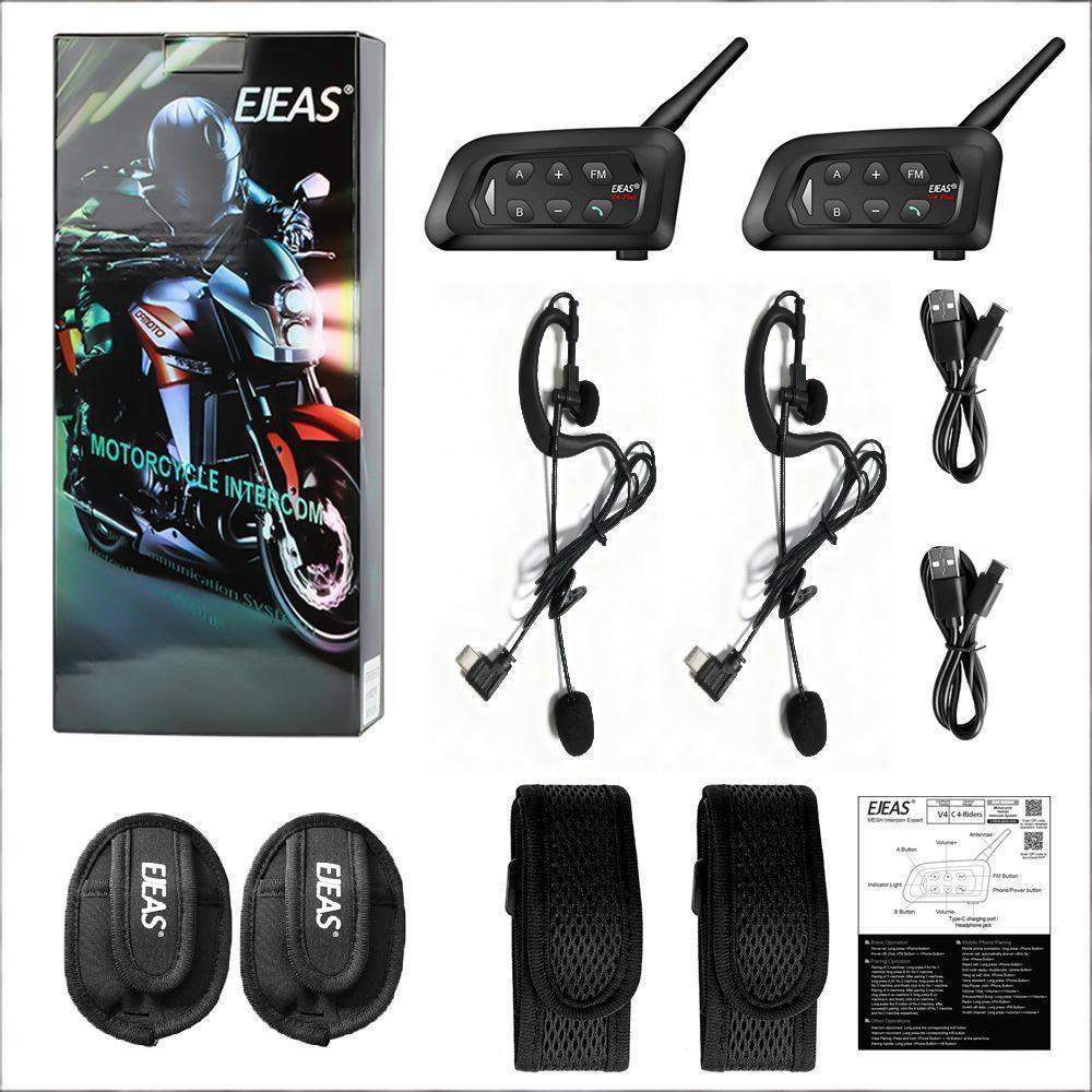 Xinowy V4c PRO Football Referee 4-Person Walkie-Talkie Set: In-Ear Left Ear, 3 Units + Bag