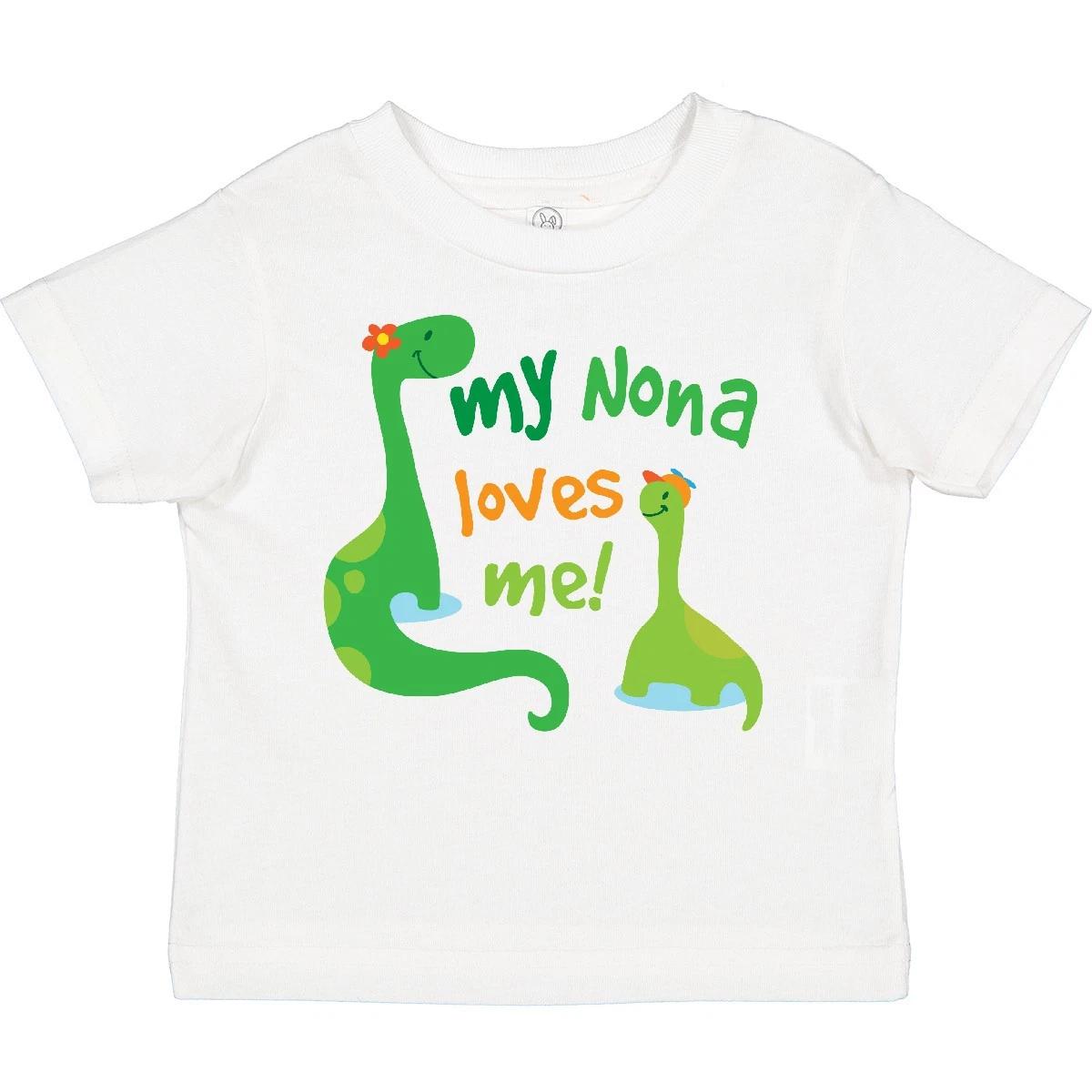 Inktastic My Nona Loves Me Grandson Dinosaur Toddler T-Shirt Cute Grandchild Kid 150
