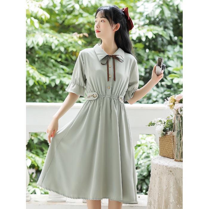 

Платье для девочек в стиле Republic of China, лето 2023 г. – женская длинная юбка Forest Fairy для студенток Large зелёный