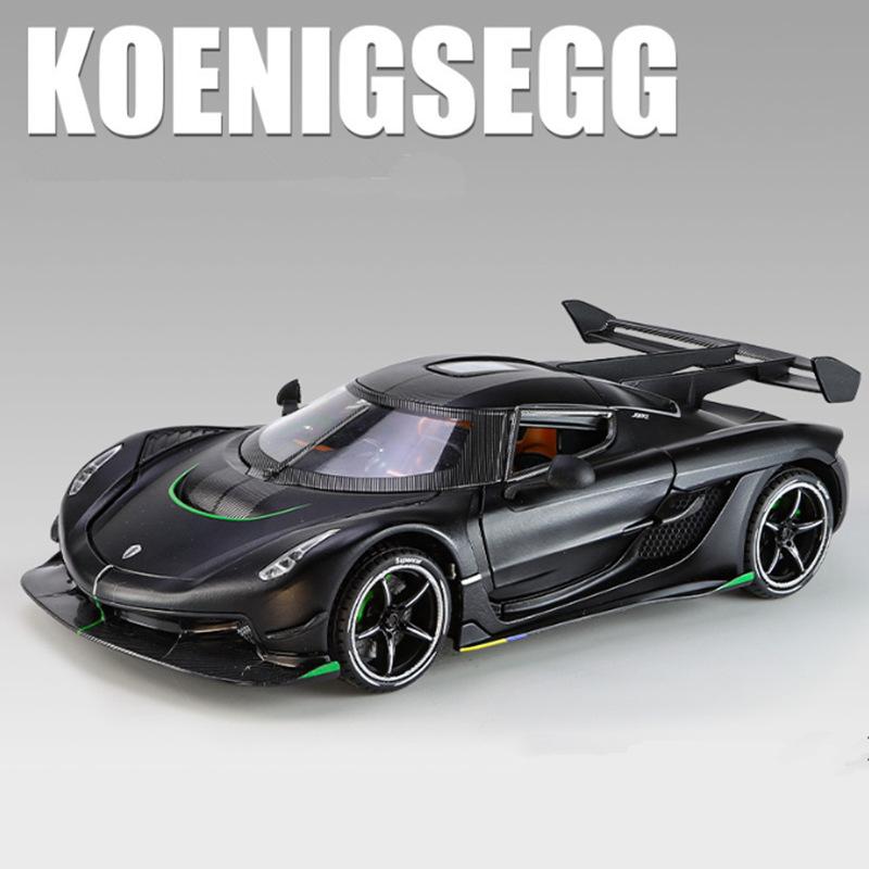 1/24 Koenigsegg Jesko Attack Sportwagenmodell aus Legierung, Druckguss-Metall-Rennwagenmodell, Simulation, Ton und Licht, Kinderspielzeuggeschenk