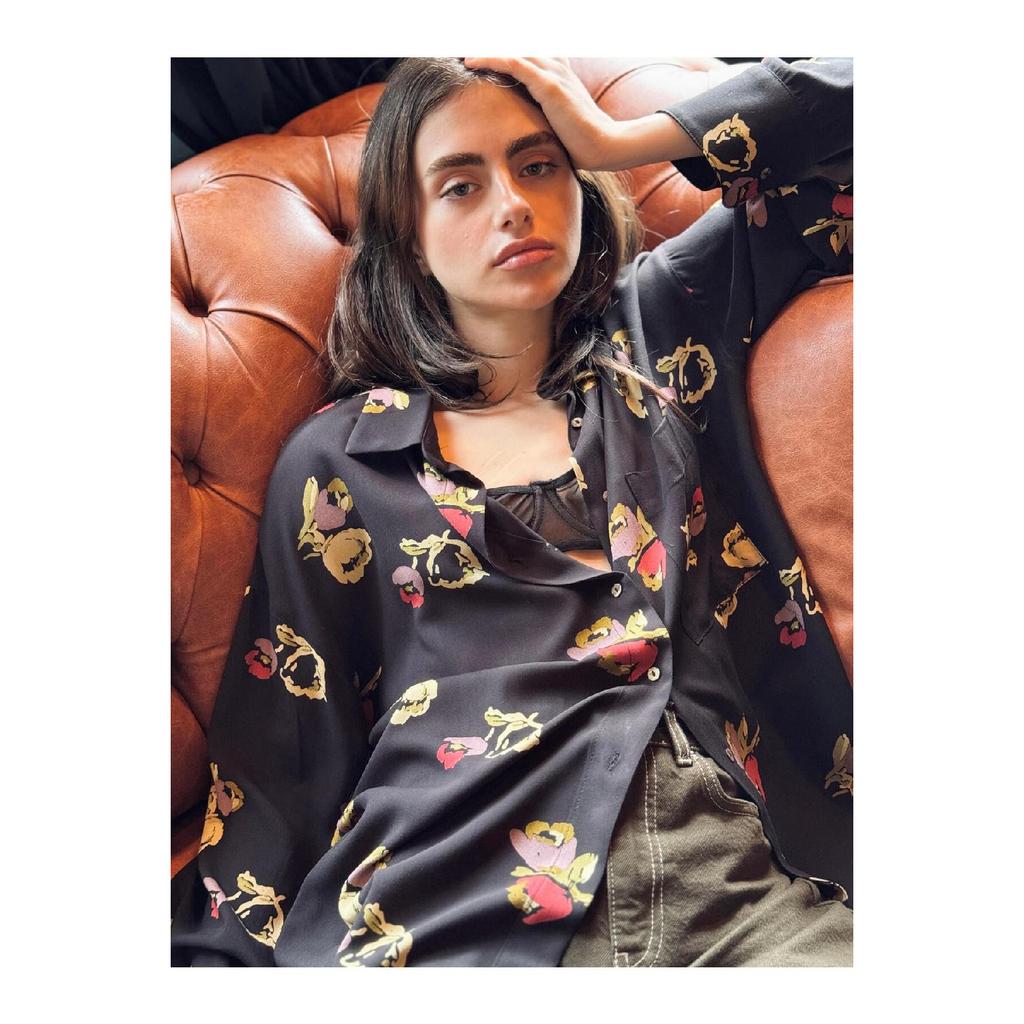 Design Boyfriend Vintage Pattern Shirt Women Multi Color