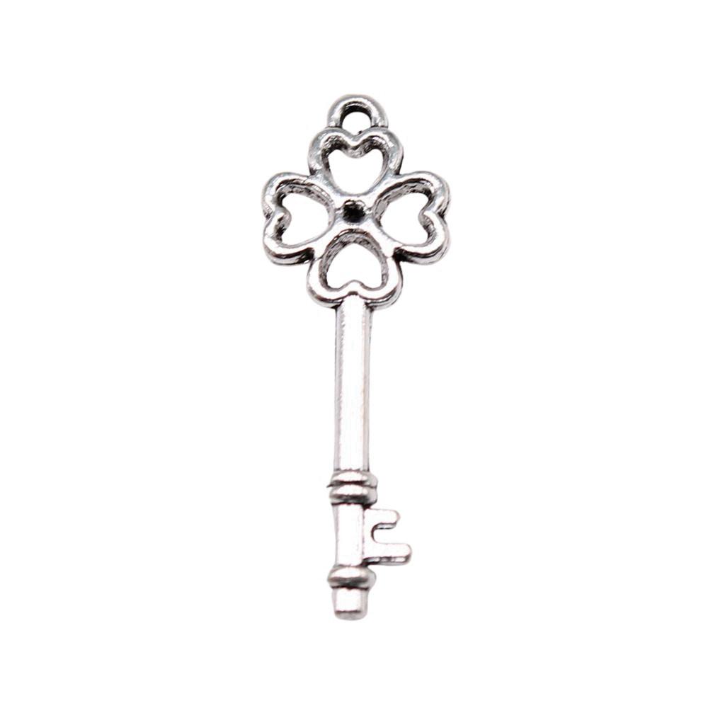 Simple Skeleton Key Charms Multi Color Alloy Pendants For Vintage Themed Jewelry