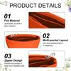 uxcell Handbag Organizer Insert, Small Felt Bag Organizer, Mini Bag Storage & Finishing Inner with Zipper (Orange)