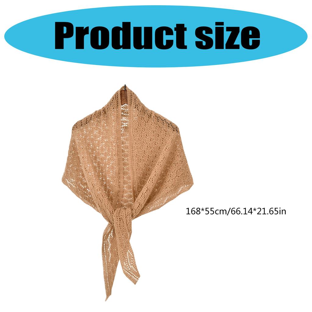 Hollowout Diamond Pattern Shawl Triangular Shoulder Wrap with Crochet Design Great for Women Leisure and Formal Occasion