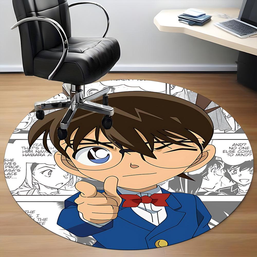 1PC Detective Conan Office Round Area Rug Suitable For Office, Under Office Chairs Bedroom Living Room Home Decor, Available in Various SizesT1011